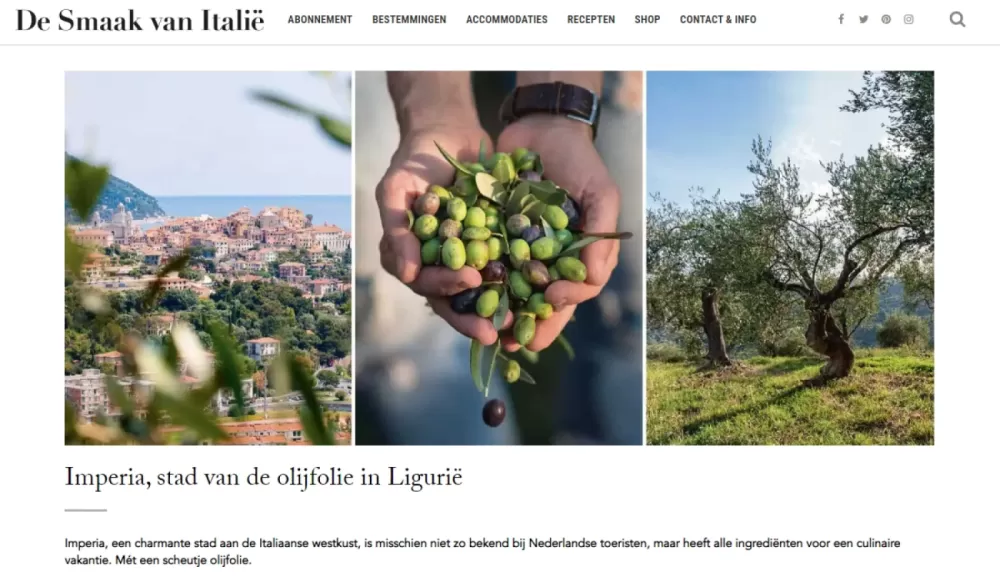 Imperia, city of olive oil in Liguria - DSV Media / De Smaak van Italie - Amsterdam